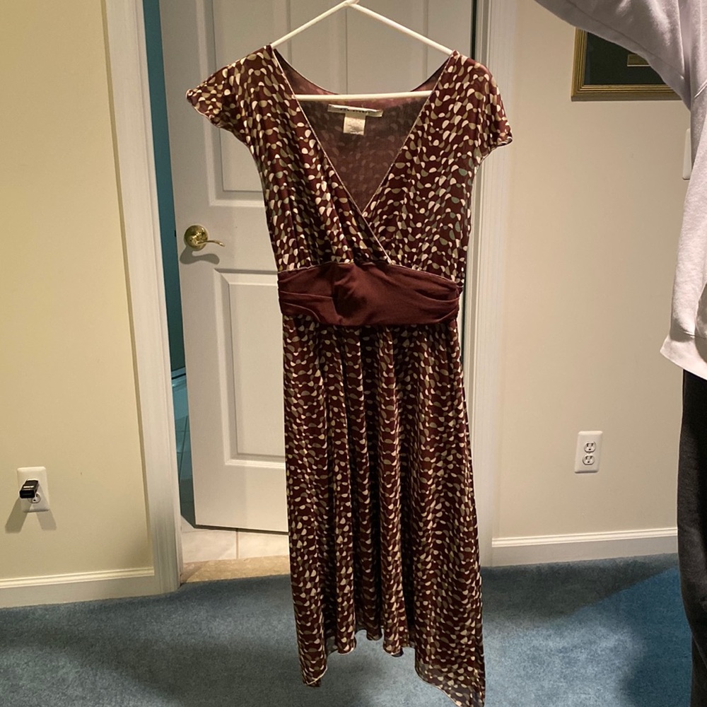 Max Studio stretchy dress. Size large. Brown, green amd beige